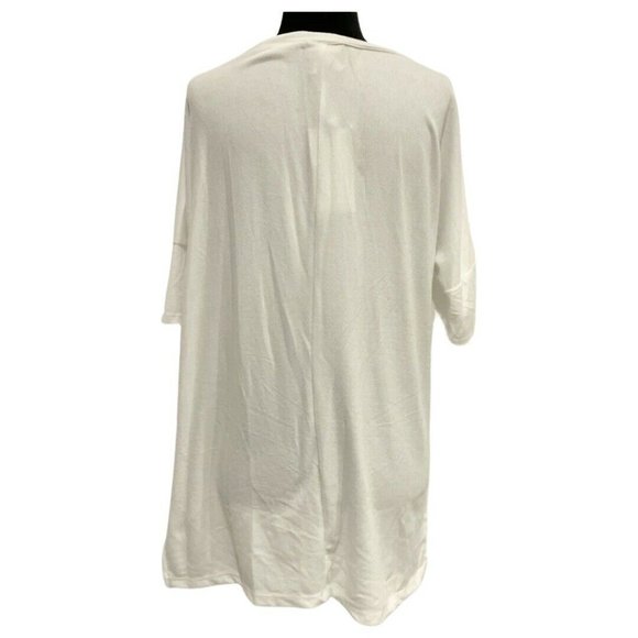 NWT Tru Self Christmas Joy Short Sleeve Sweater Shirt White/Red Sz M - Picture 2 of 3